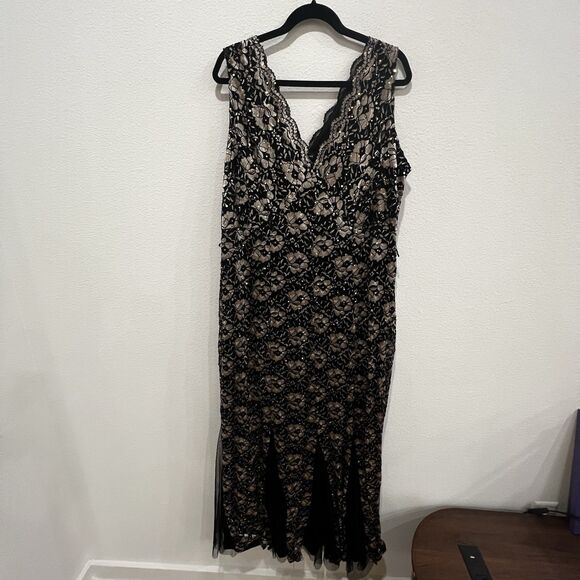 Candalite Dress Womens 2X  Lace Sequin Fairy Formal Maxi Evening Gown Y2K - Picture 1 of 9
